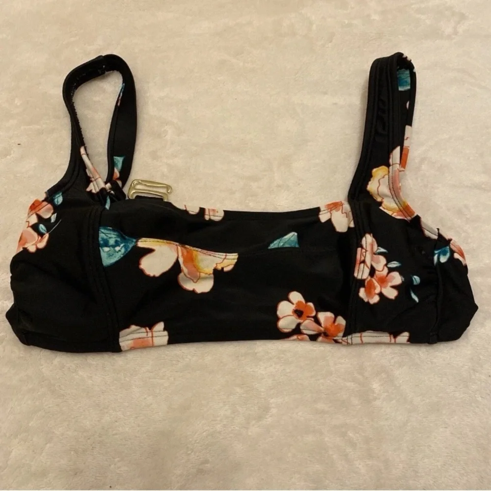 Xhilaration Black Floral Bikini Top